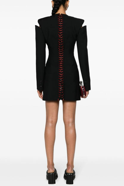 Effortlessly Elegant Lace-Up Mini Dress