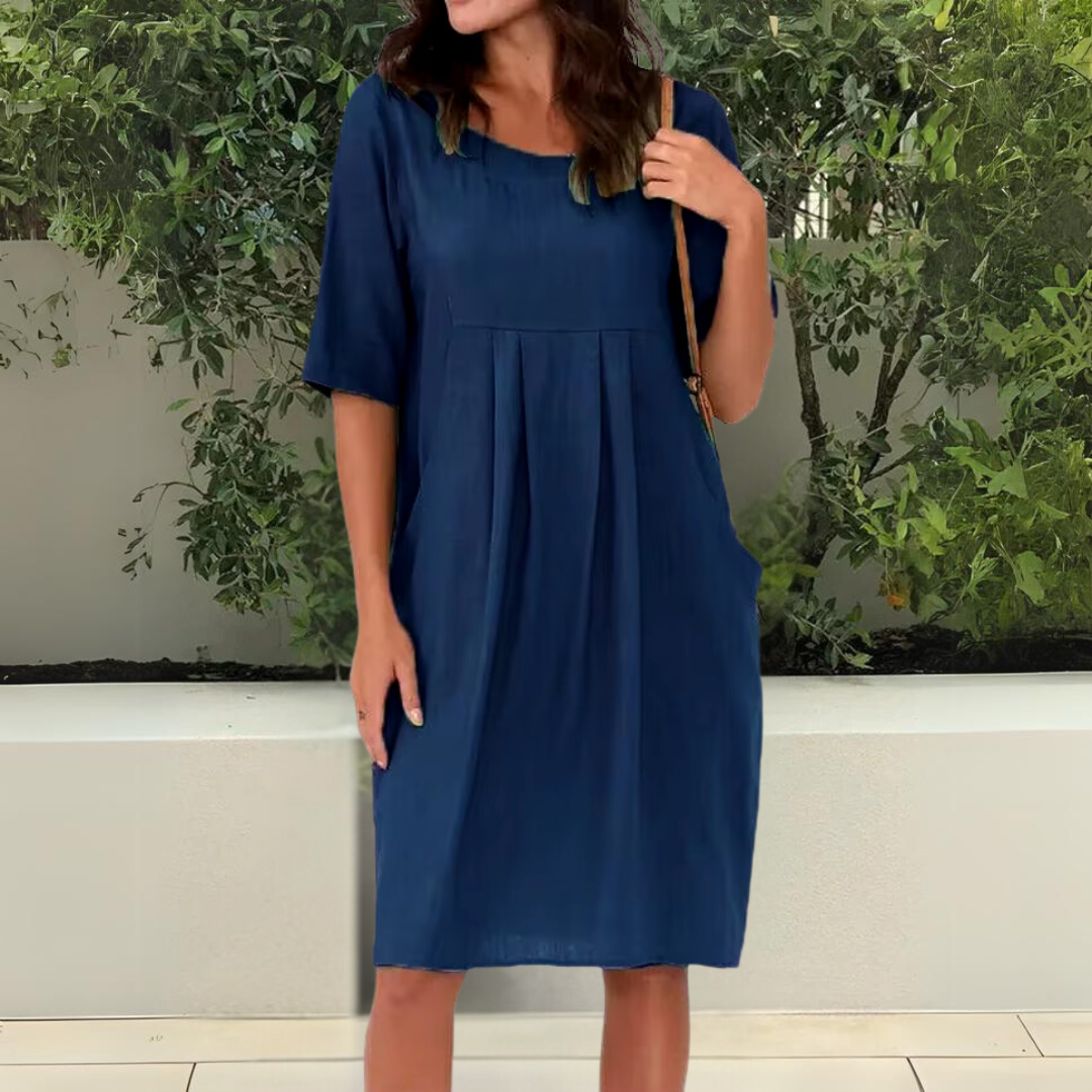 Versatile Comfort: Cotton Midi Dress