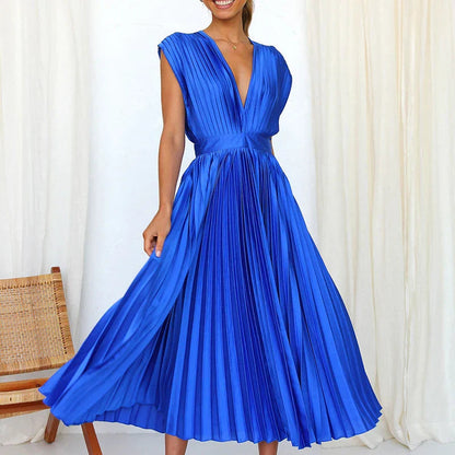 Timeless-Elegance Pleated Dress