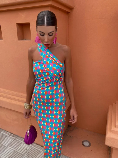 Elegant Asymmetric Maxi Dress