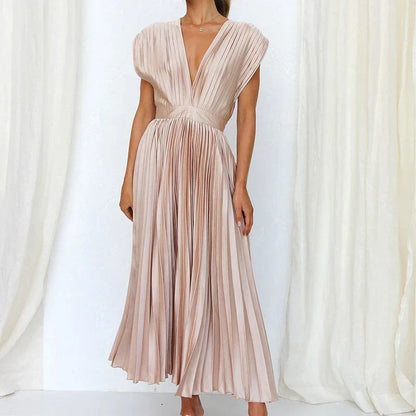 Timeless-Elegance Pleated Dress