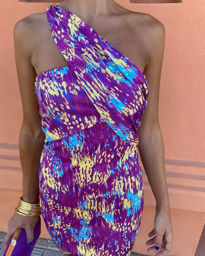 Cooling Shoulder-Drape Dress