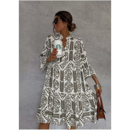 Flattering Printed A-Line Elegance