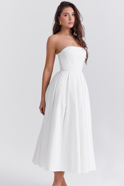 Elegant Corseted Midi Dress