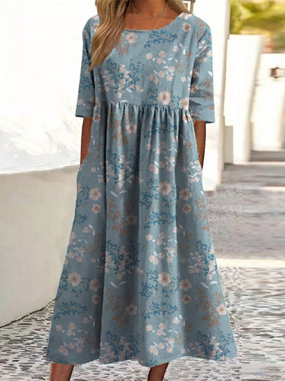 Embroidered-Elegance Midi Dress