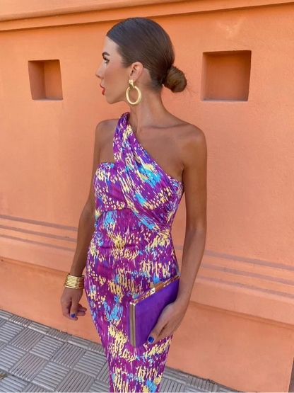 Elegant Asymmetric Maxi Dress