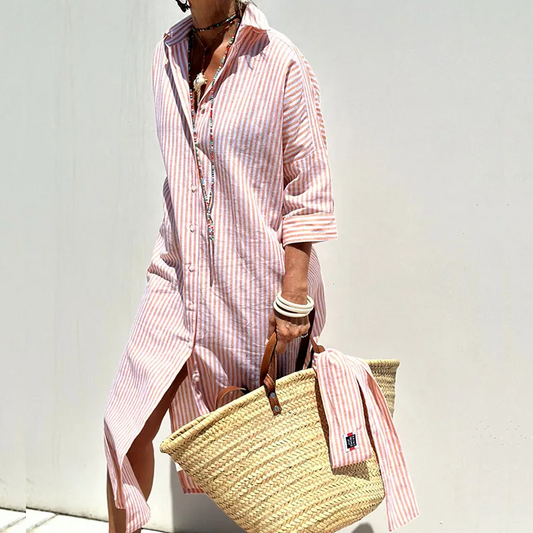 Effortless Striped Midi Elegance