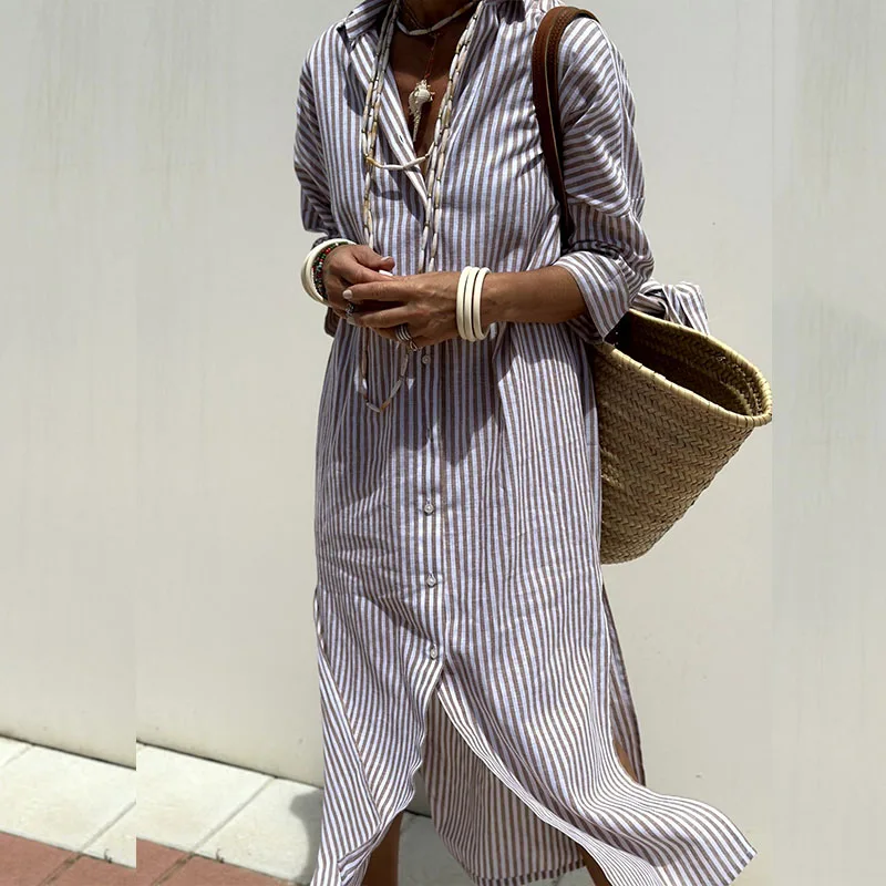 Effortless Striped Midi Elegance