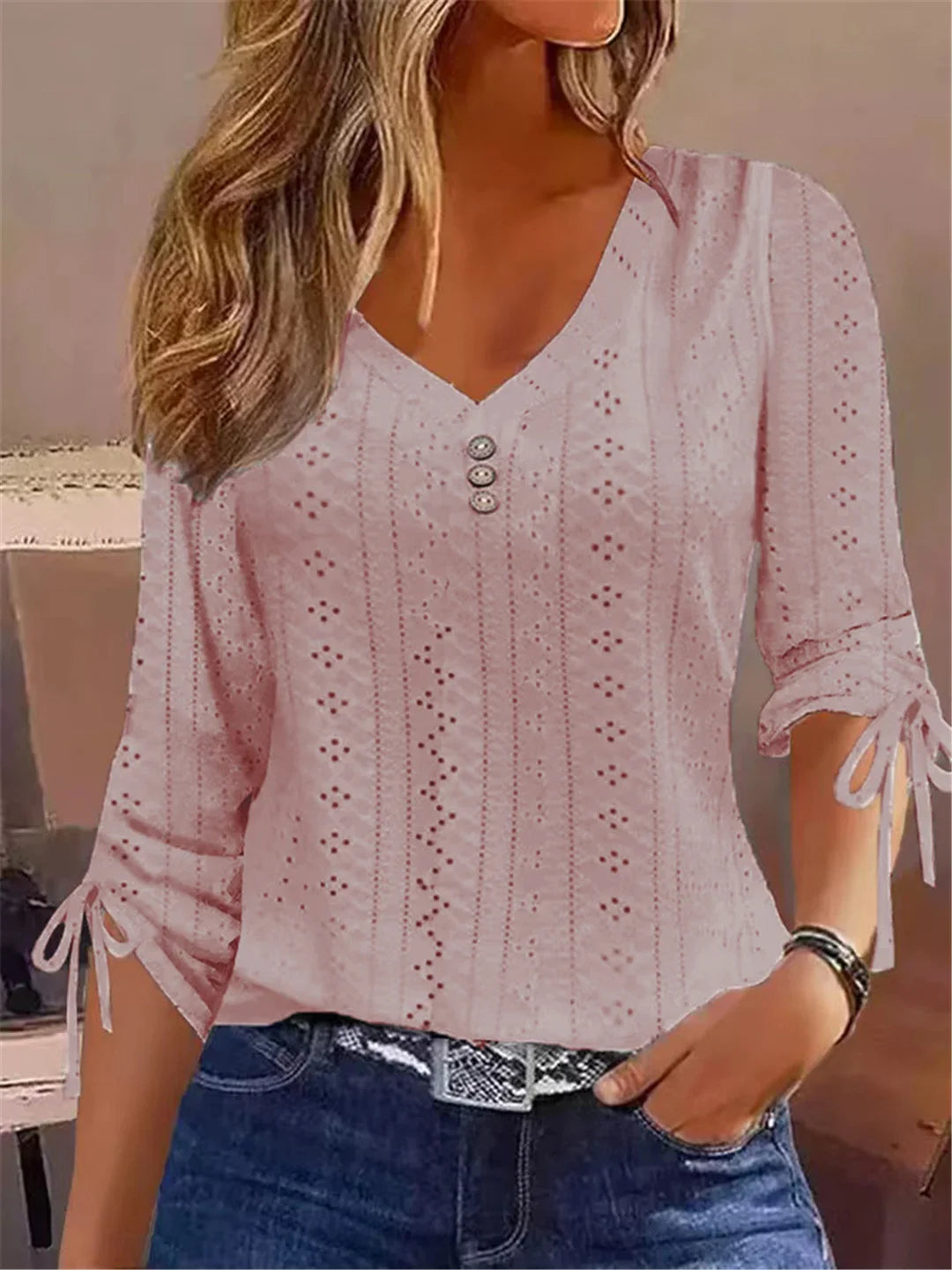 Cooling V-Neck Blouse