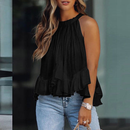 Elegant Silk Ruffle Top