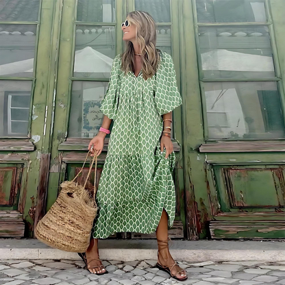 Breezy Geometric Spring Dress