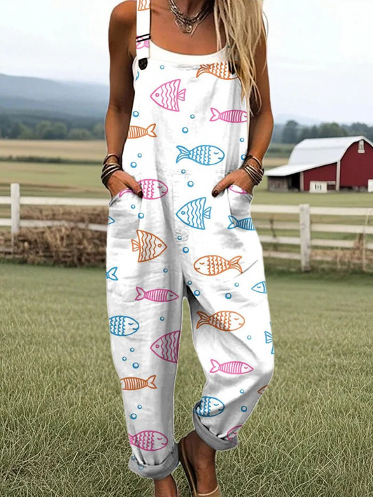 Vintage Floral Comfort Jumpsuit