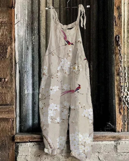 Crease-Resistant Floral Jumpsuit