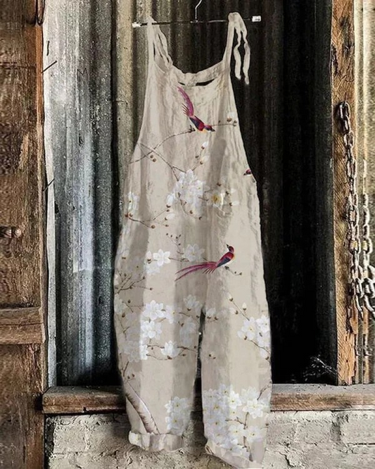 Crease-Resistant Floral Jumpsuit
