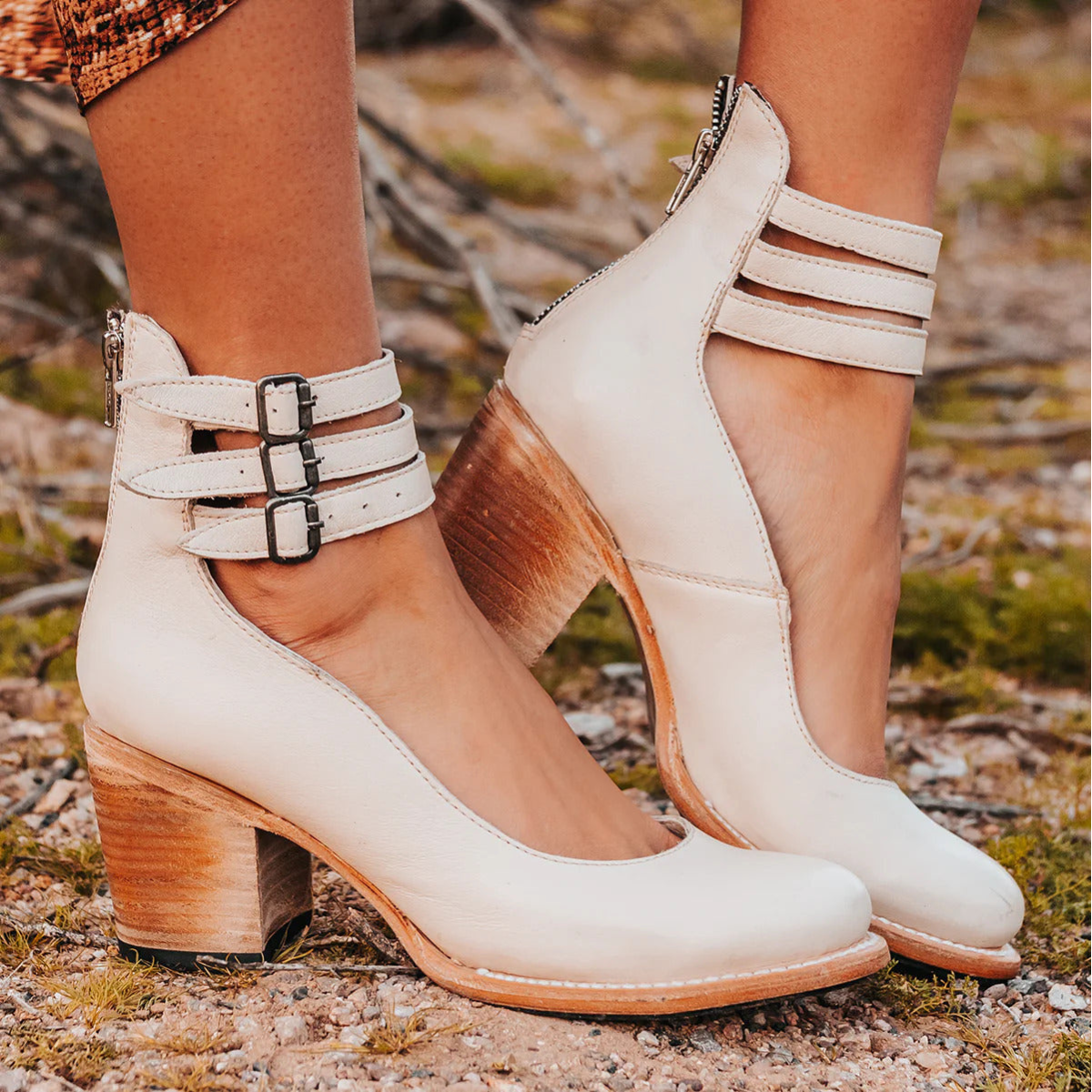 Vintage-Charm Ankle Strap Heels