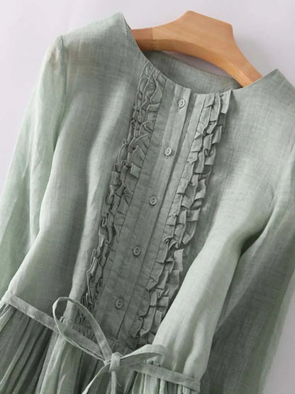 Waist-Defining Lace Dress