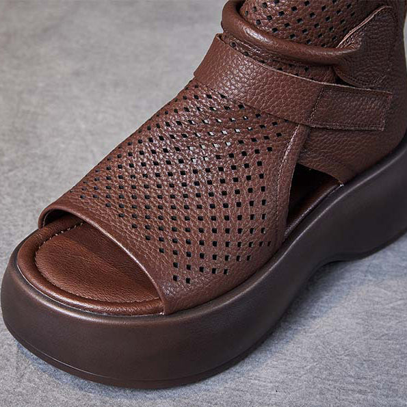 Elegant Comfort Leather Sandals