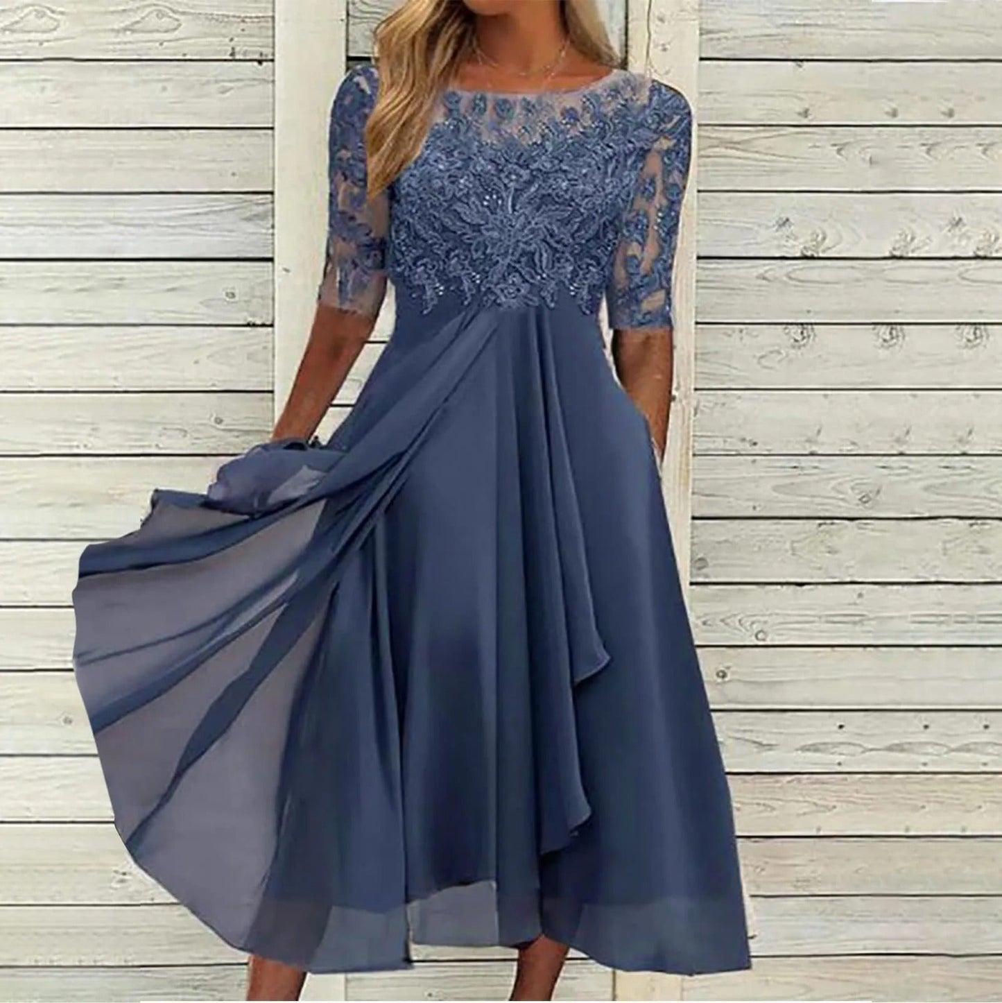 Elegant Lace-Flow Dress