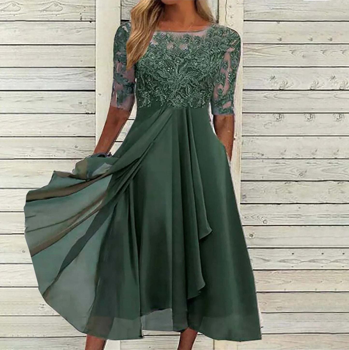 Elegant Lace-Flow Dress