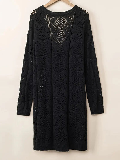 Easy-Care Long V-Neck Cardigan
