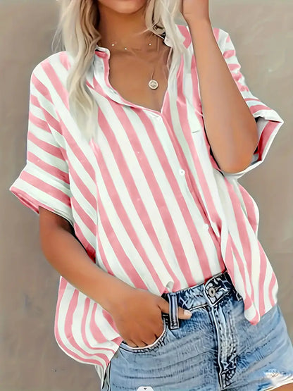 Easy-Care Striped Blouse