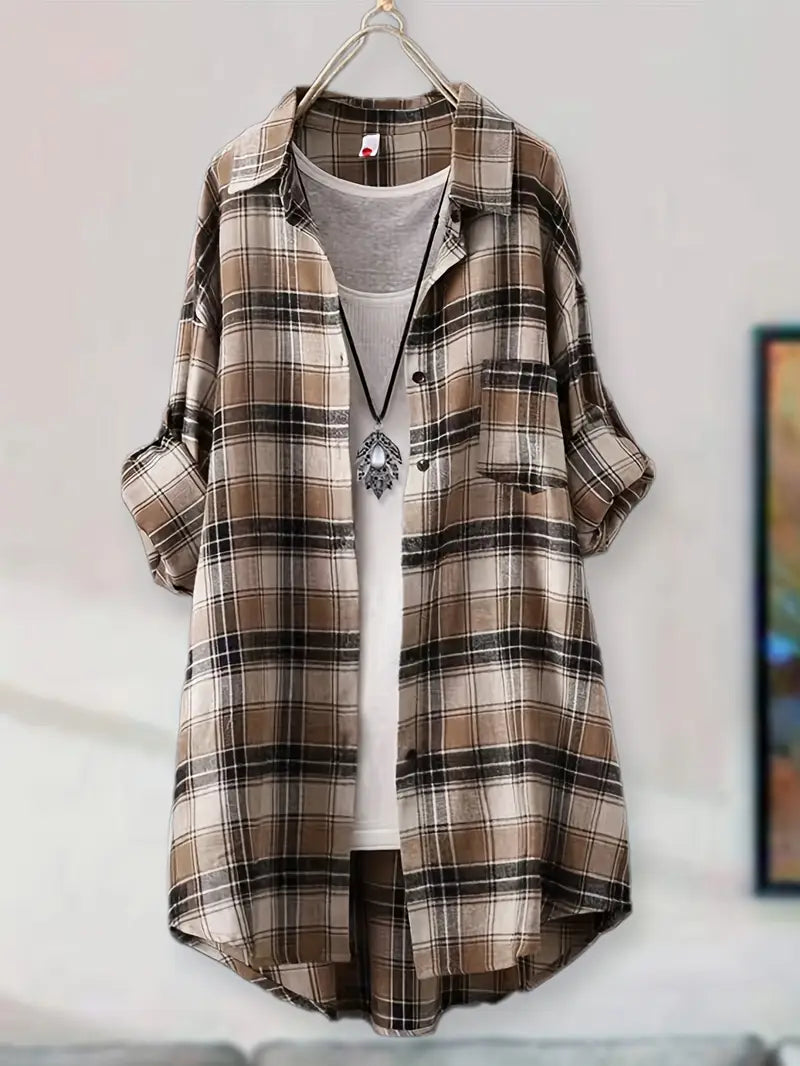 Flattering Checked Blouse