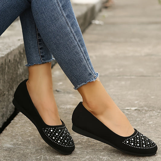 Easy-Care Round-Toe Flats