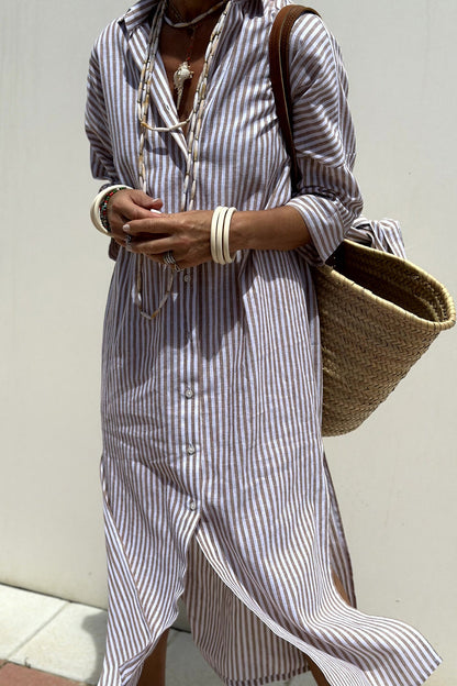 Elegance-Relaxed Striped Dress
