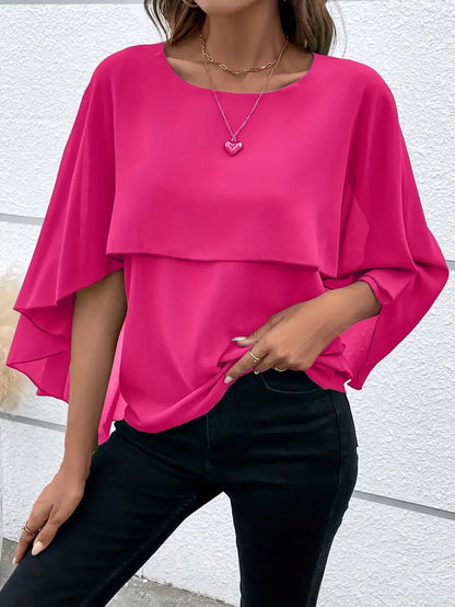 Easy-Care Drape Blouse