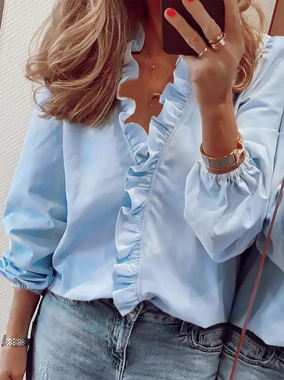 Flattering V-Neck Blouse