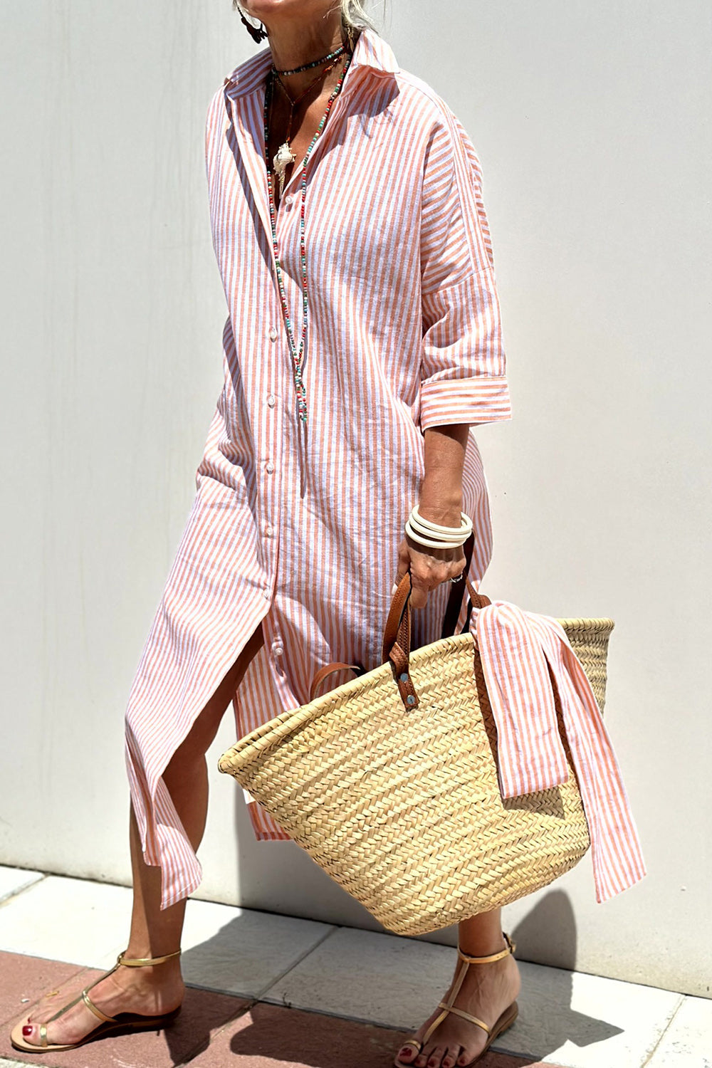 Elegance-Relaxed Striped Dress