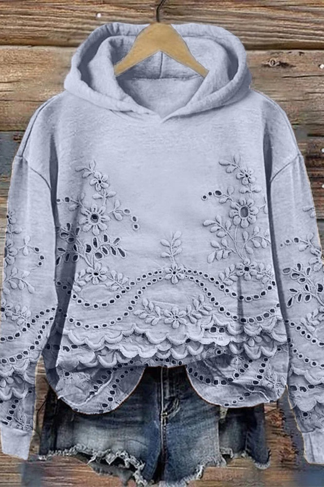 Floral-Lace Cosy Hoodie