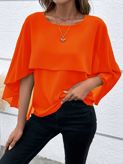 Easy-Care Drape Blouse