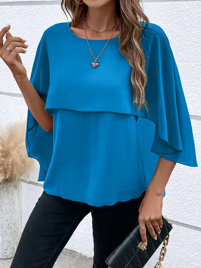 Easy-Care Drape Blouse