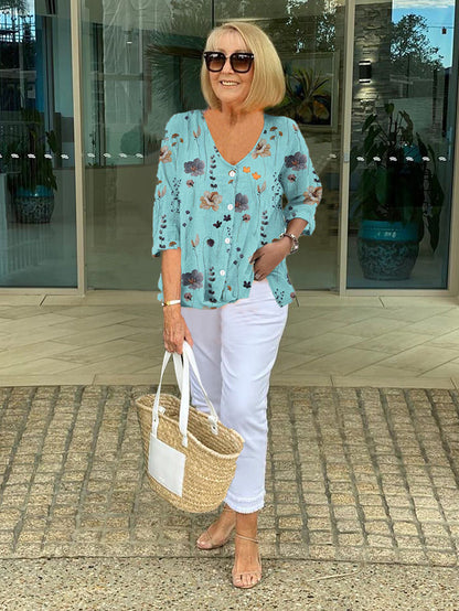 Graceful-Fit Floral Blouse