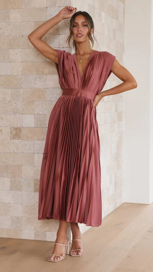 Silk Elegance Midi Dress