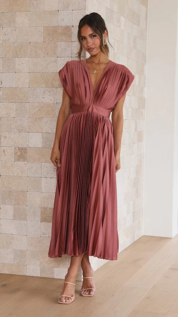 Silk Elegance Midi Dress