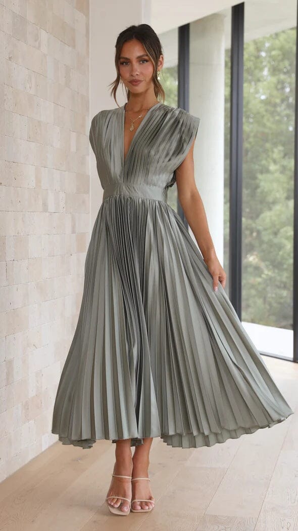 Silk Elegance Midi Dress