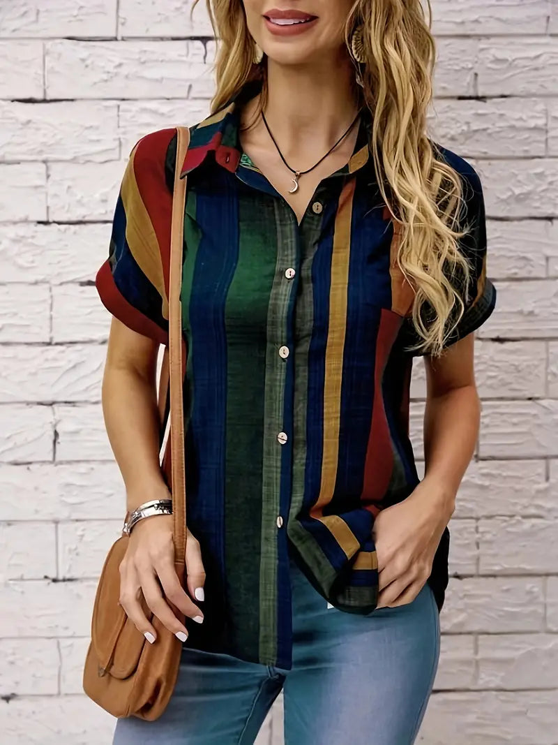 Striped Easy-Care Blouse