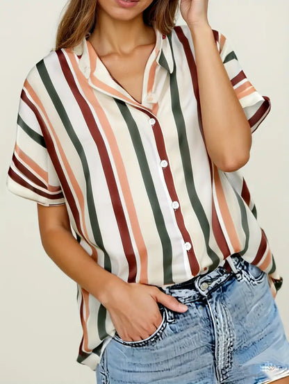 Easy-Care Striped Blouse
