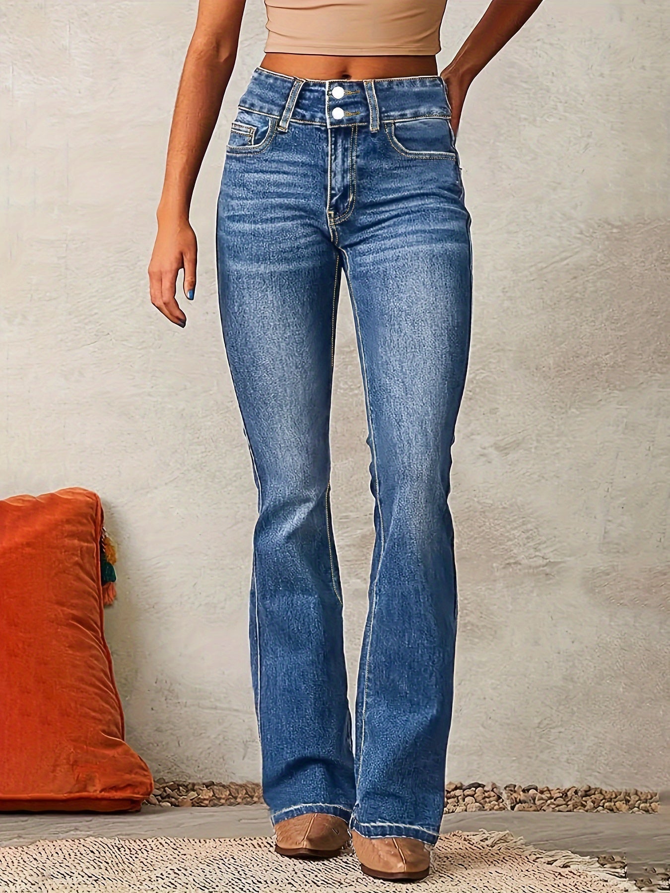 Easy-Care Button Flats