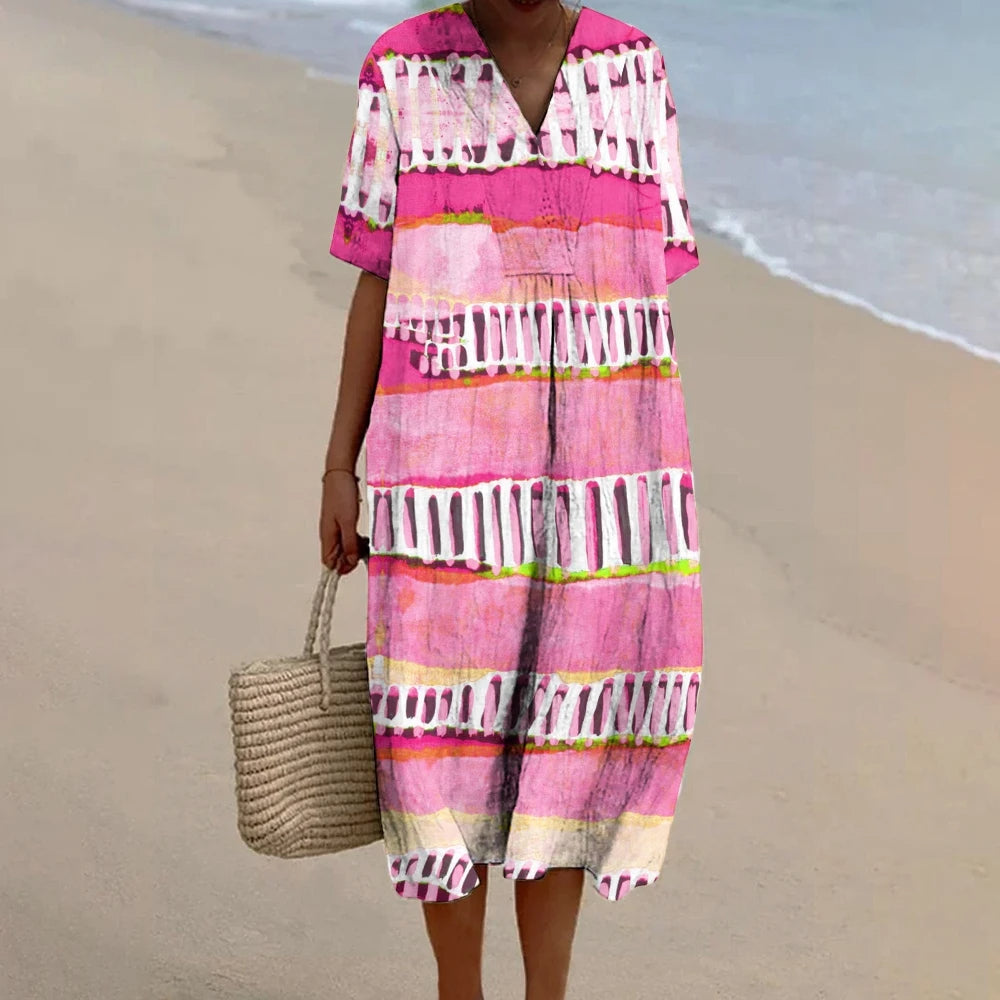 Easy Breezy Pink Linen Dress
