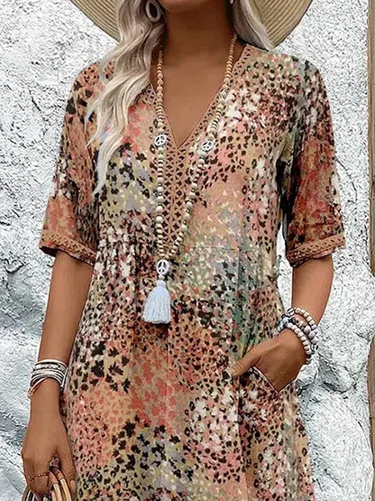 Luxury Patterned Midi Dress
