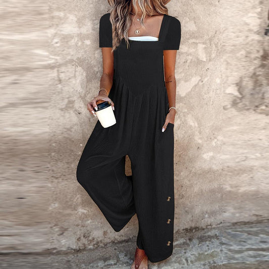 Sculpting Short-Sleeved Jumpsuit