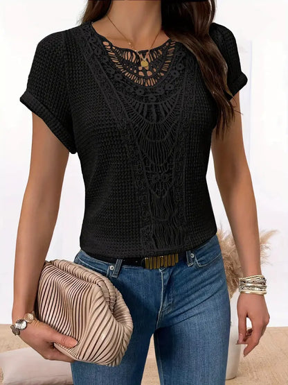 Easy-Care Lace Crew-Neck Jumper