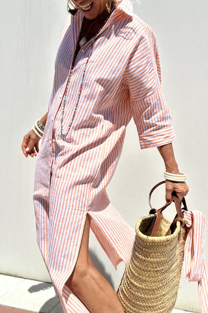 Elegance-Relaxed Striped Dress