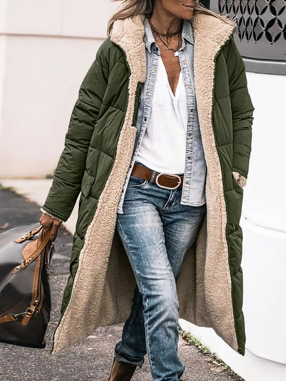 Knee-Length Cosy Fleece Jacket