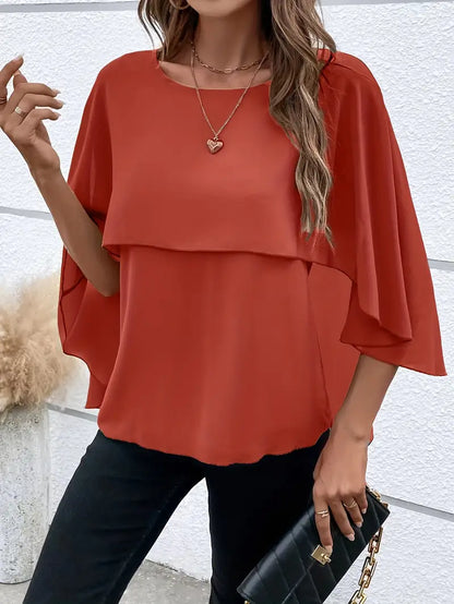 Easy-Care Drape Blouse