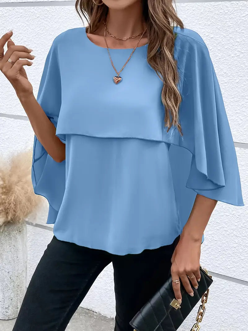 Easy-Care Drape Blouse