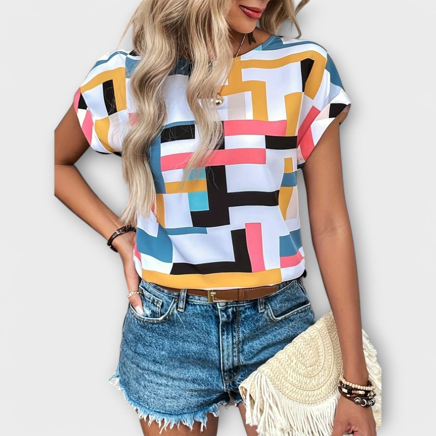 Elegant Round-Neck Blouse